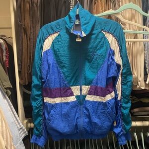 Vintage Teal and Blue Track Jacket
